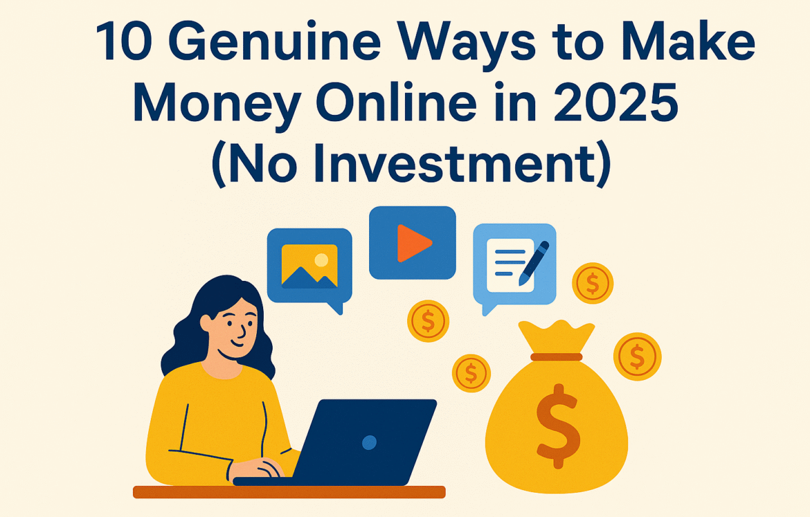 10 Genuine Ways to Make Money Online in 2025 (No Investment)