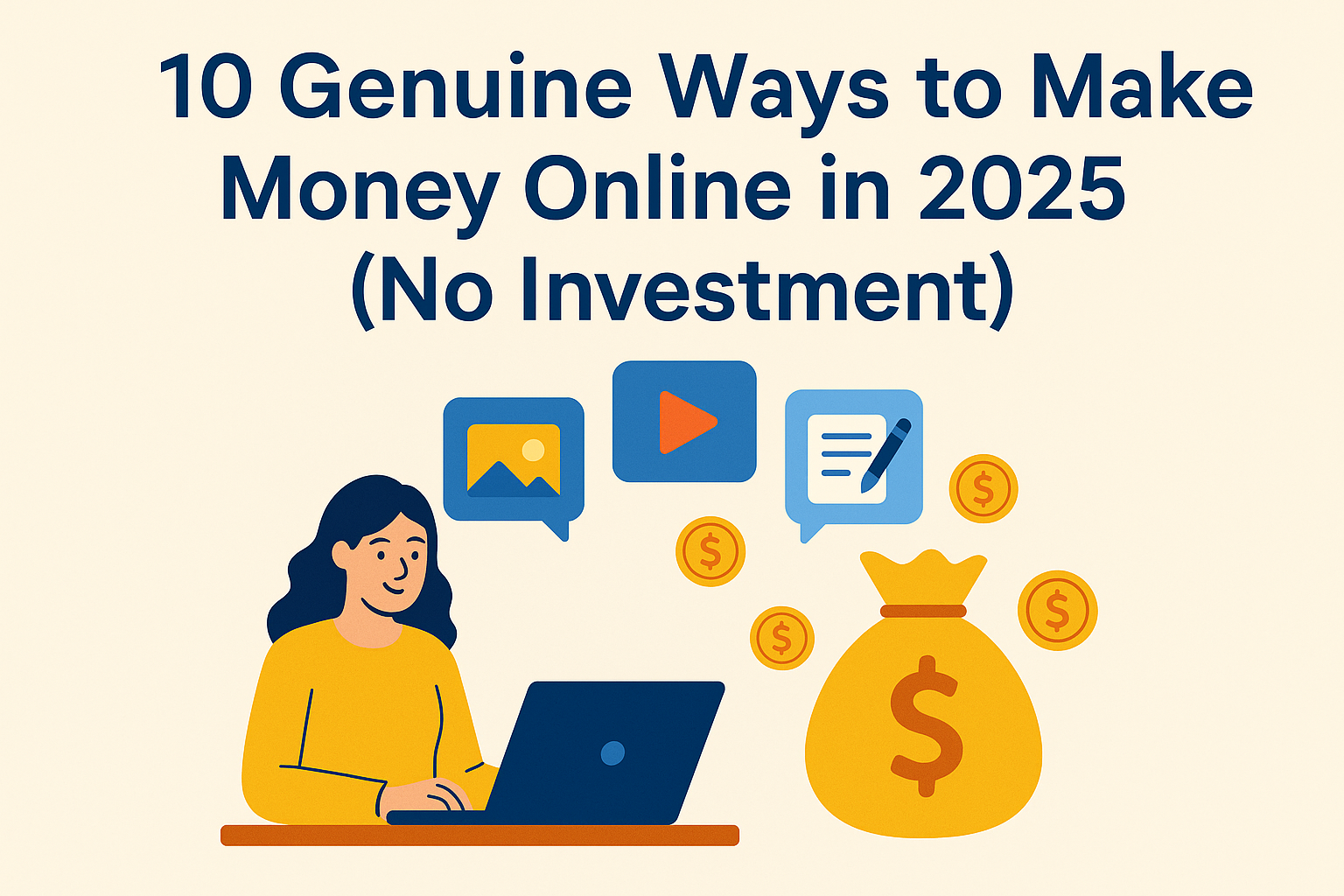 10 Genuine Ways to Make Money Online in 2025 (No Investment)